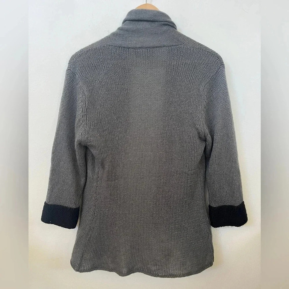 Wooden Ships Paola Buendia Sz S/M Anthropologie Gray Open Cardigan Lightweight - Picture 7 of 11